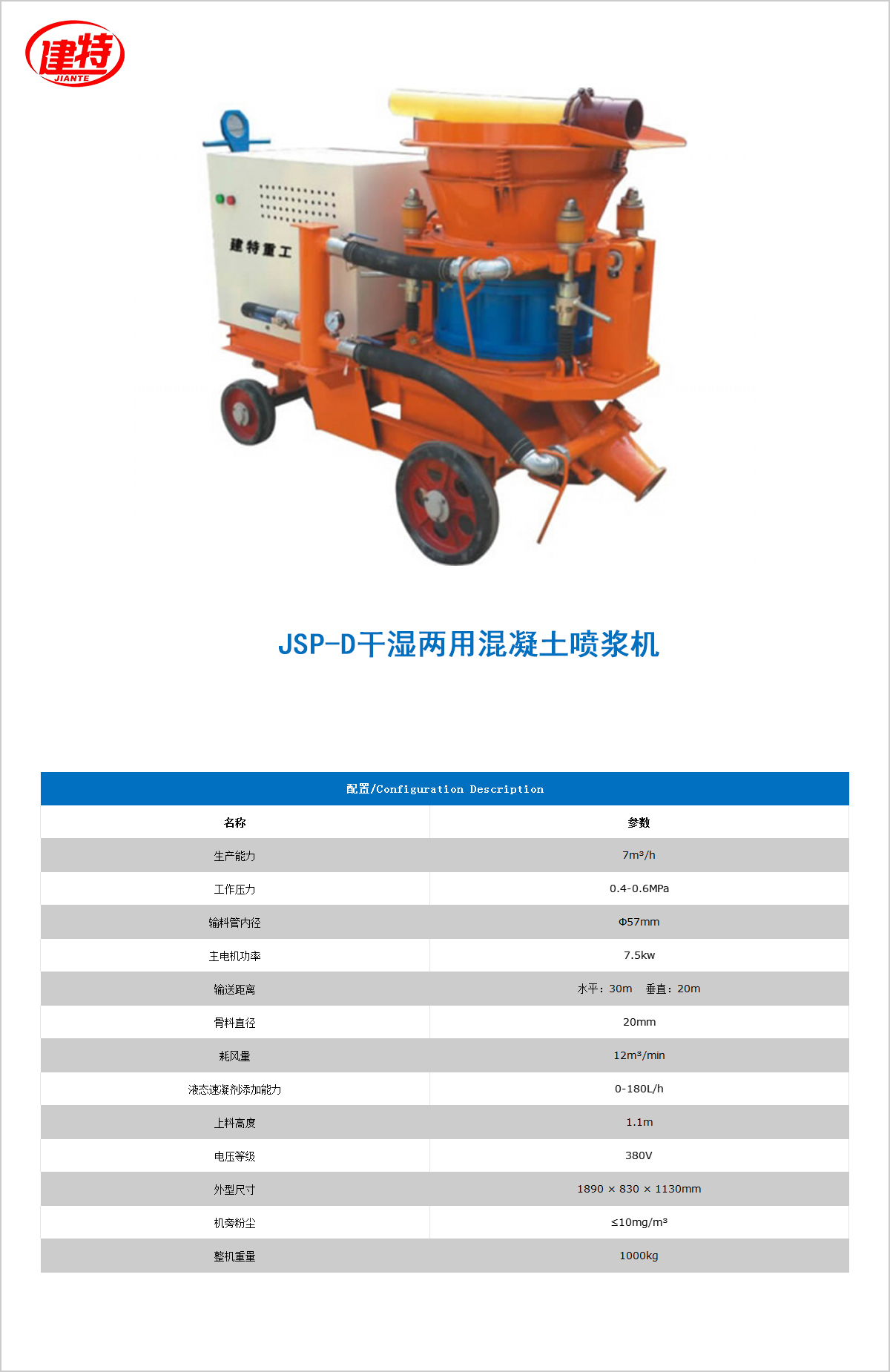 01-JSP-D干濕兩用混凝土噴漿機(jī)